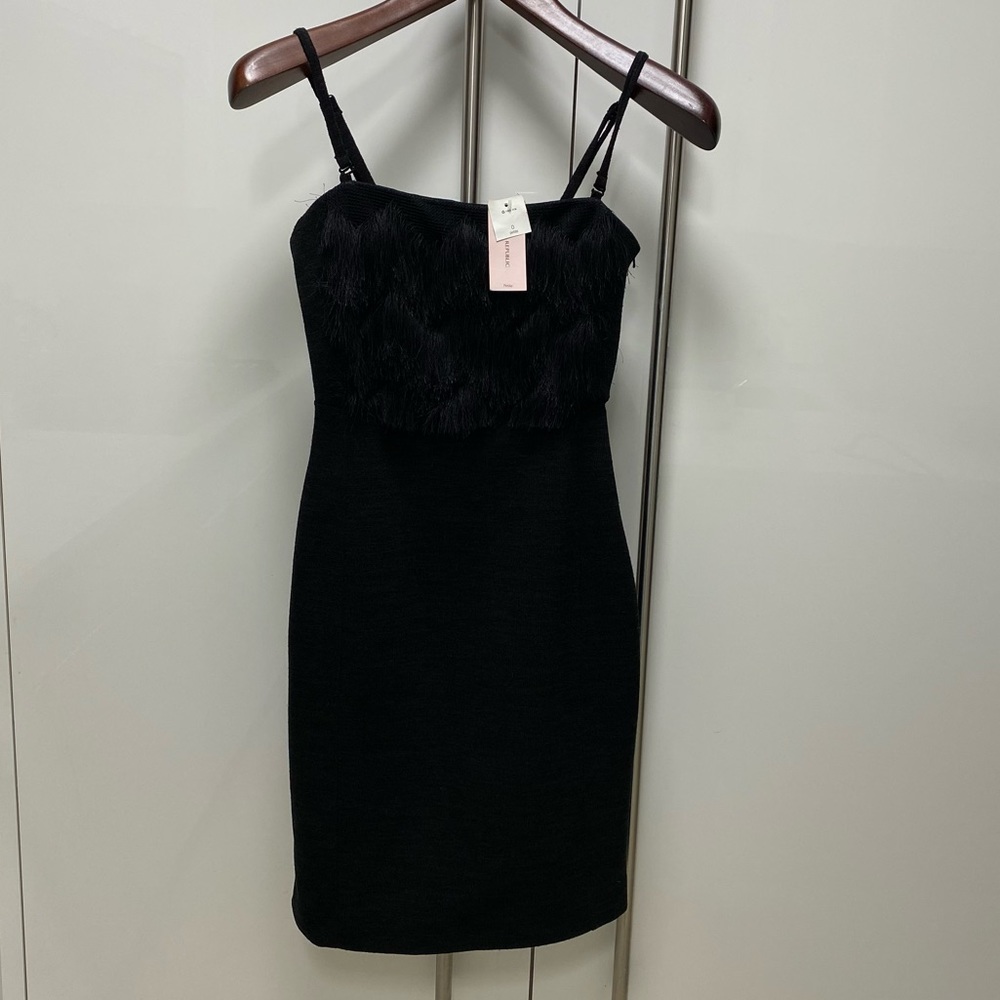 NWT Banana Republic Dress Strapless (or with straps) Fringe 0P - Picture 1 of 10